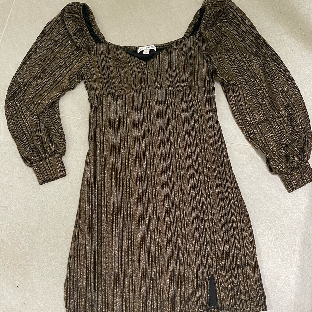 And Now This Gold Mini Dress